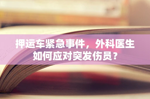 押运车紧急事件，外科医生如何应对突发伤员？