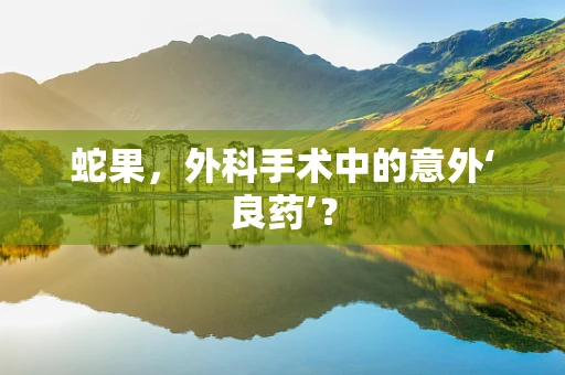 蛇果，外科手术中的意外‘良药’？