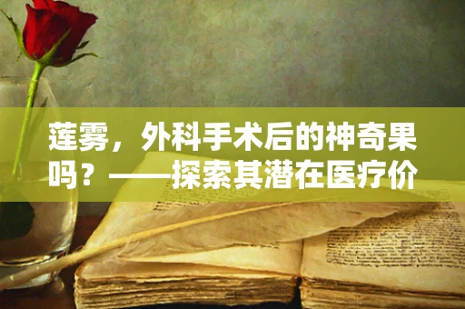 莲雾，外科手术后的神奇果吗？——探索其潜在医疗价值